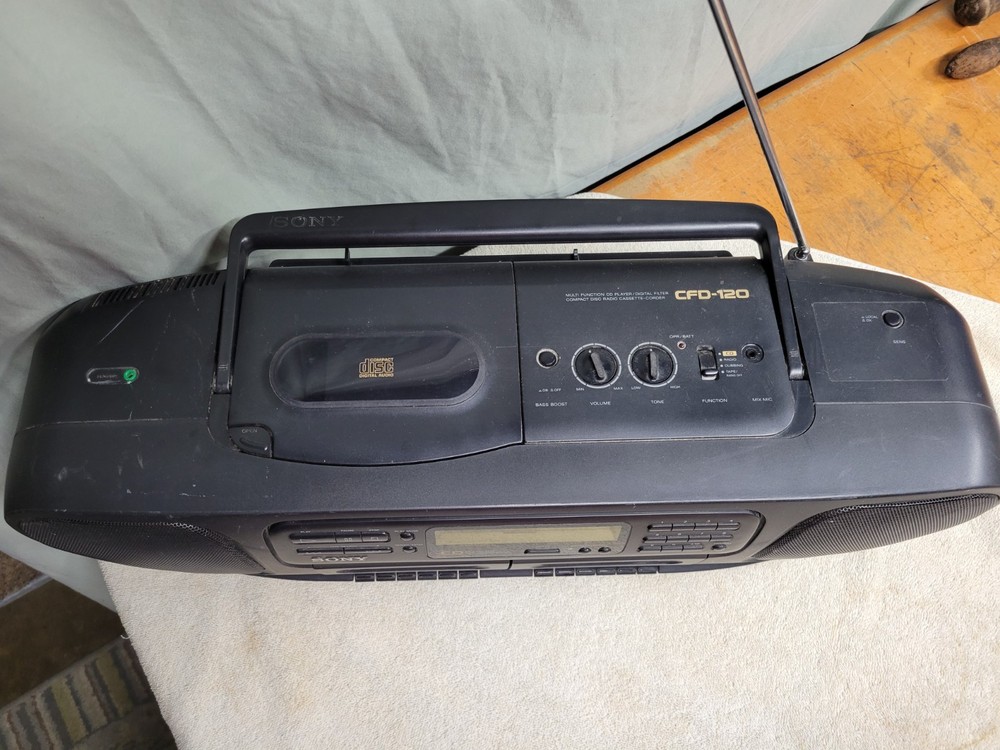 Vintage Sony CFD-120 Multi Function CD Radio Cassette Corder 1990s Boombox READ