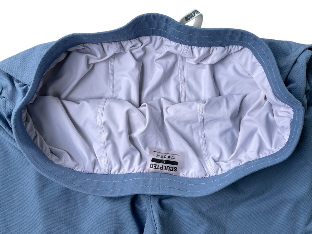 SCULPTED Platho Lined Athletic Training Shorts Mens Size Large Light Blue