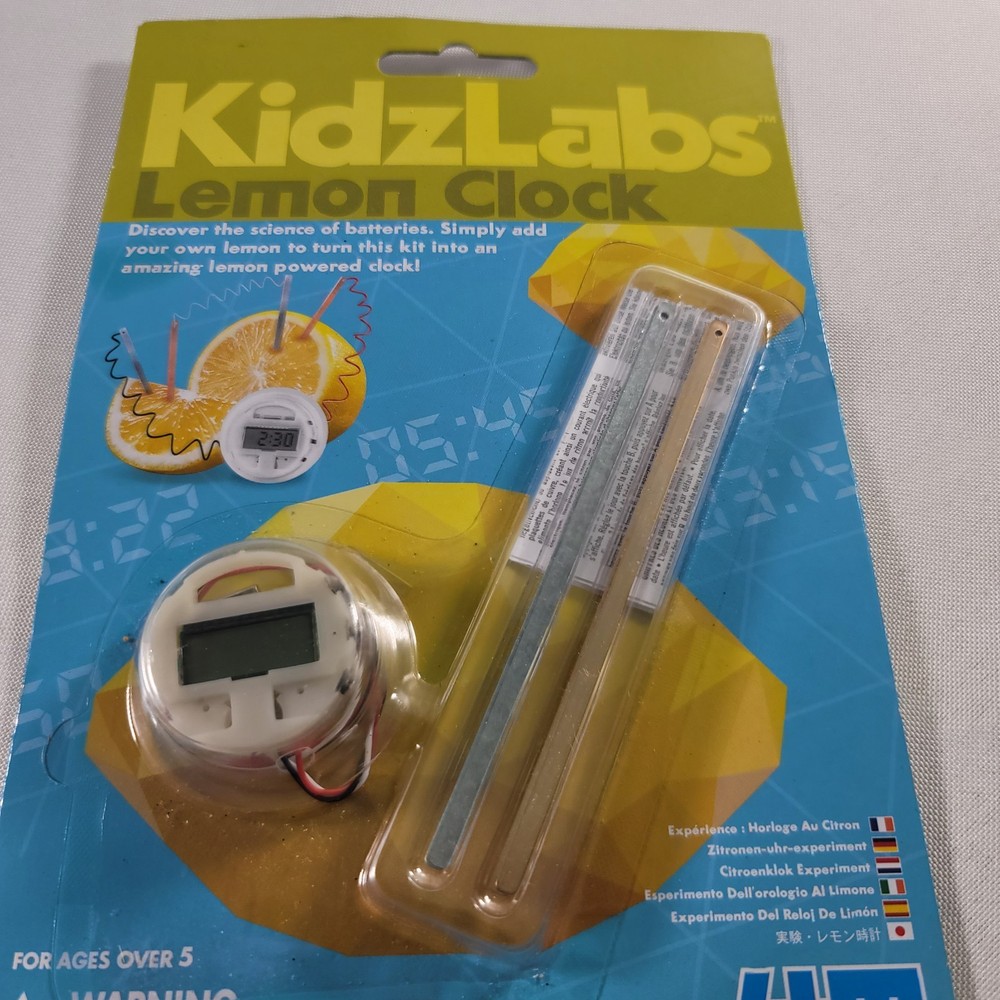4M Kidzlabs Lemon Powered Clock, Chemical Electrical Science Lab Experiment -