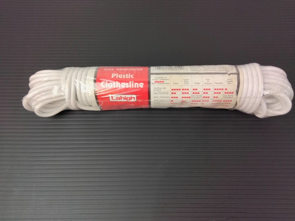 50' Plastic Clothesline with Wire Core Super Strong  3/16" Thick  Same Day Ship