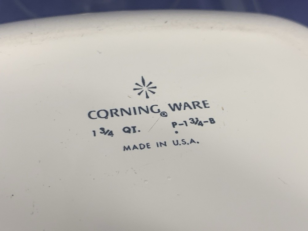 CorningWare Cornflower Blue Bread Baking Loaf Pan + Casserole Dish MADE IN USA