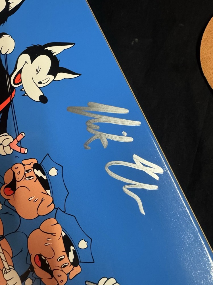 RARE SIGNED Primitive Nick Tucker Skateboard Deck Pro Wolf Pigs Cops AUTOGRAPH