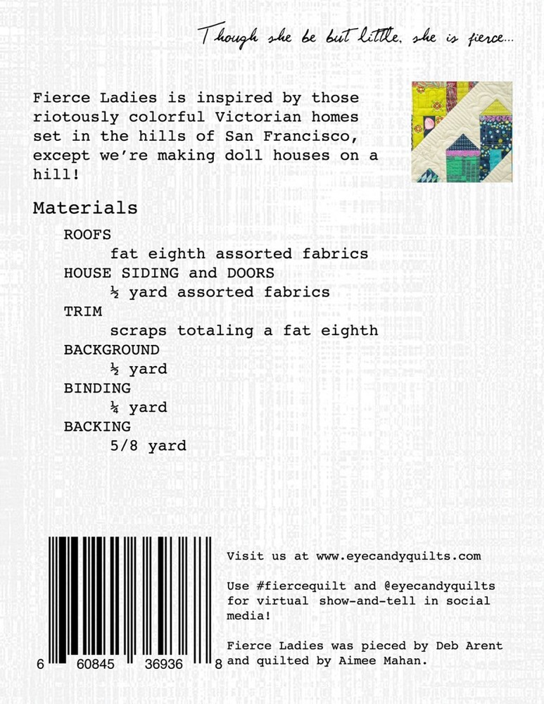 FIERCE LADIES BY EYE CANDY QUILTS - pattern