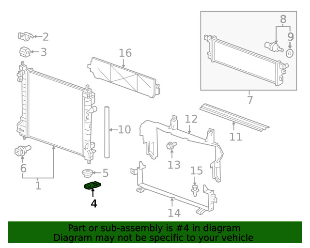 Genuine GM Passenger Side Radiator Lower Bracket 95299065