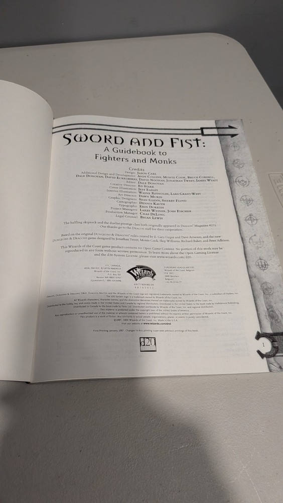 Dungeons and Dragons 3rd Ed. Sword And Fist