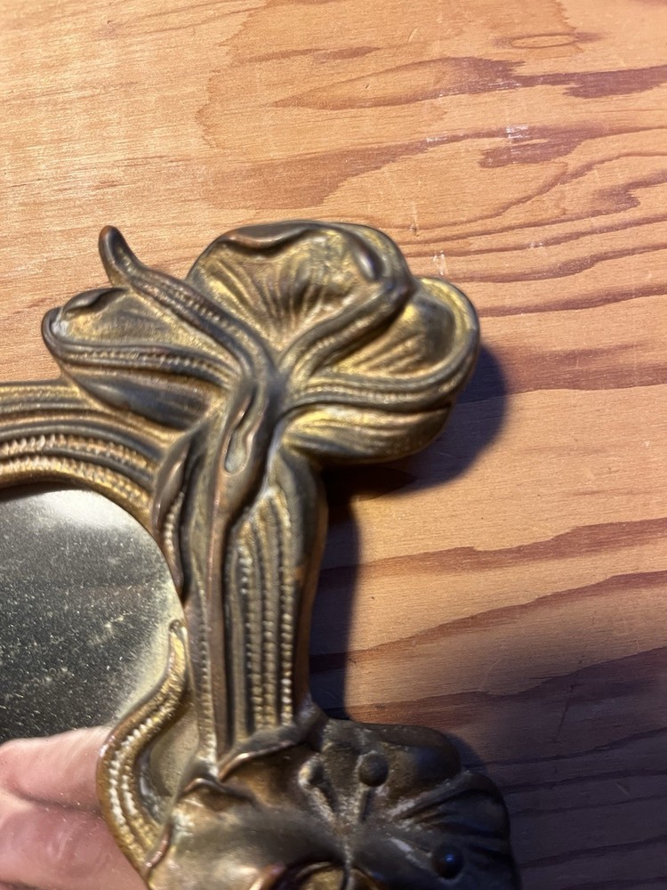 Antique Mirror (metal) With Folding Stand
