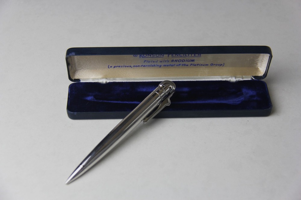 Ronson Penciliter, Rhodium Plated, with Box