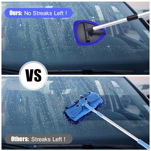 Windshield Cleaner, Car Windshield Cleaning Tool with 3 Reusable and Washable