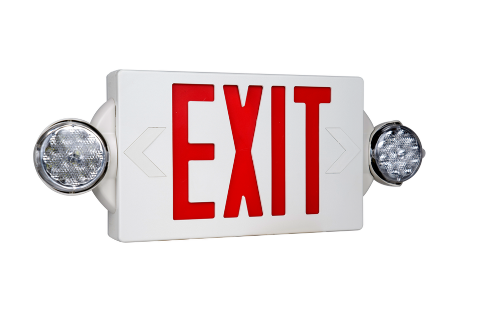 2 Pack LED EXIT Sign Light Combo with Back-up Battery for Commercial UL Listed