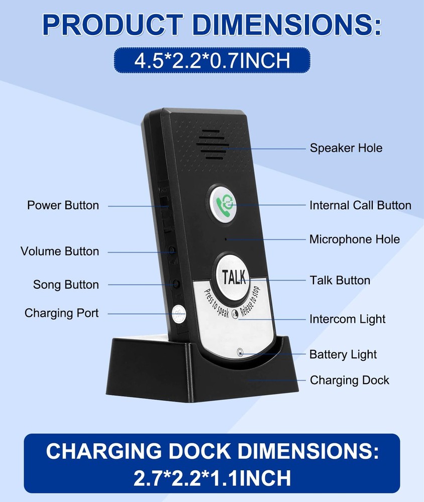 2 Way Voice Intercom Super Long Range Wireless Intercomunicador Wireless Inte...