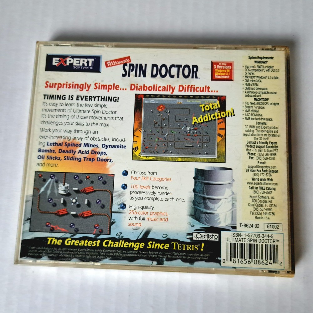 Vintage Ultimate Spin Doctor Expert Software PC Game Win/Mac CD-ROM 1997