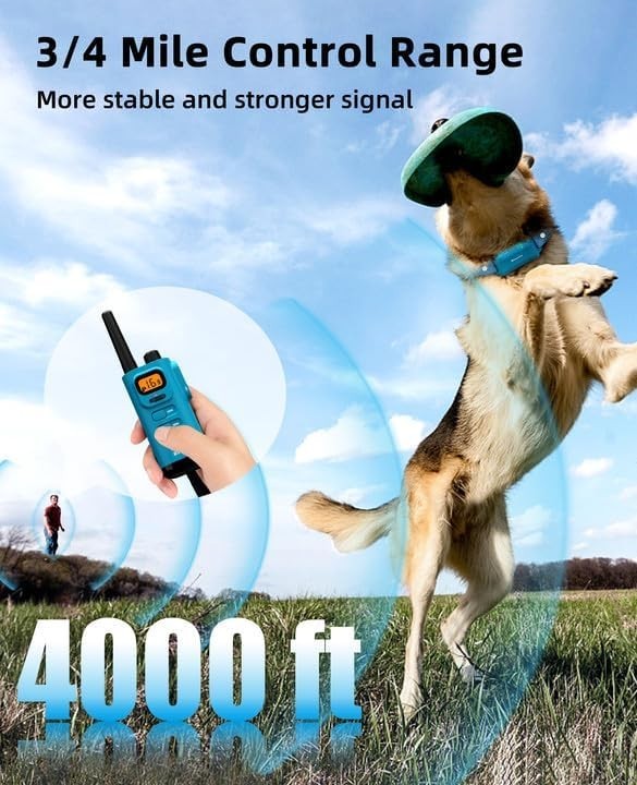 Ergonomic 4000FT Remote Dog Training Collar - Rechargeable & Waterproof E-Collar