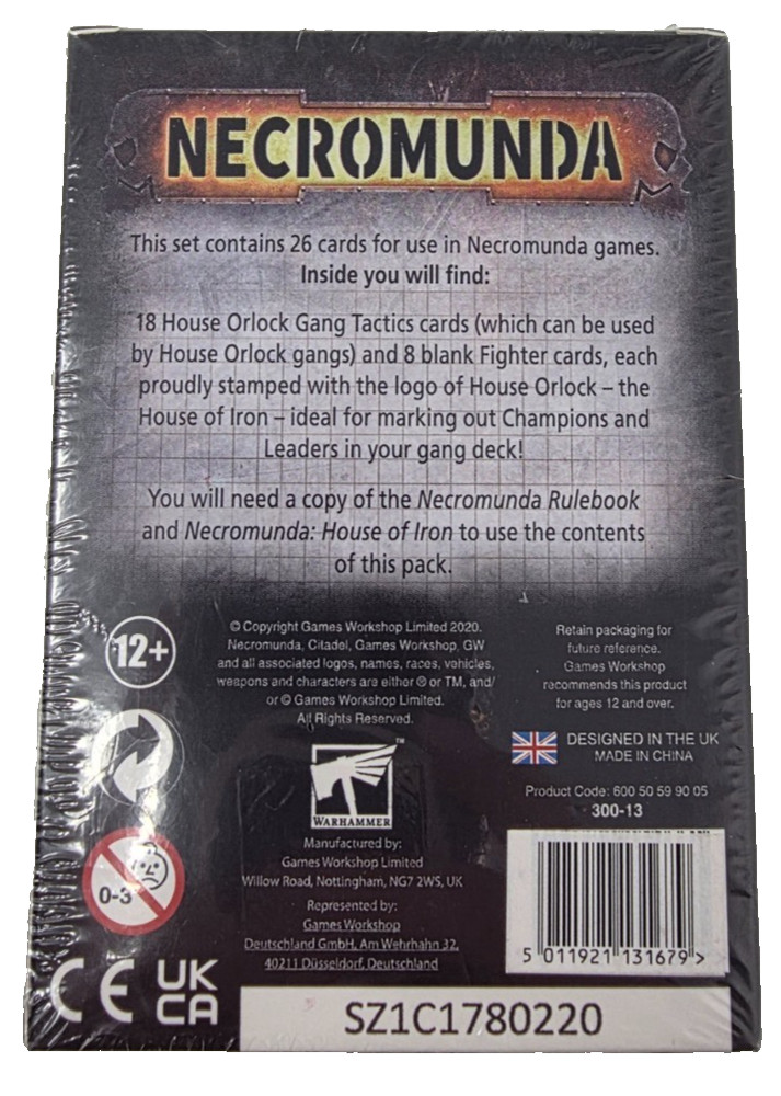 Orlock Gang Tactics Cards Pack - Necromunda Sealed