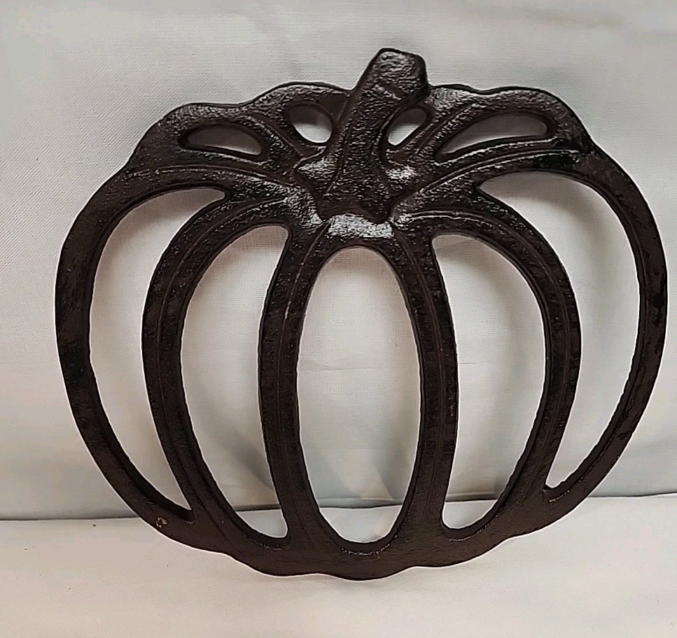 Rustic Metal Pumpkin Trivet Fall Thanksgiving Pumpkin Table Decor .