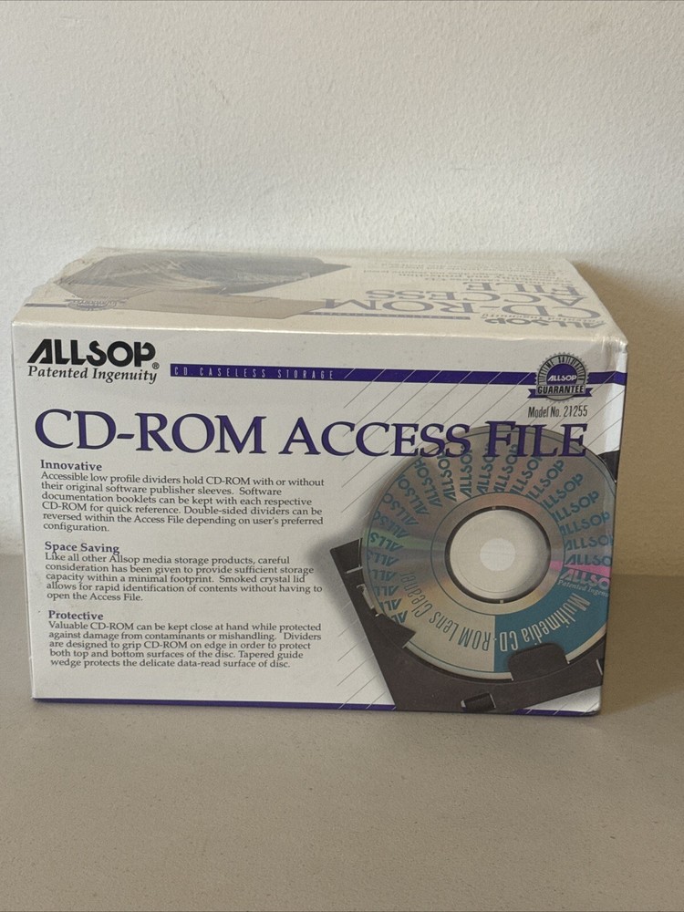 Allsop CD ROM Access File Holds 32 Discs With Lock Space Saving #21255