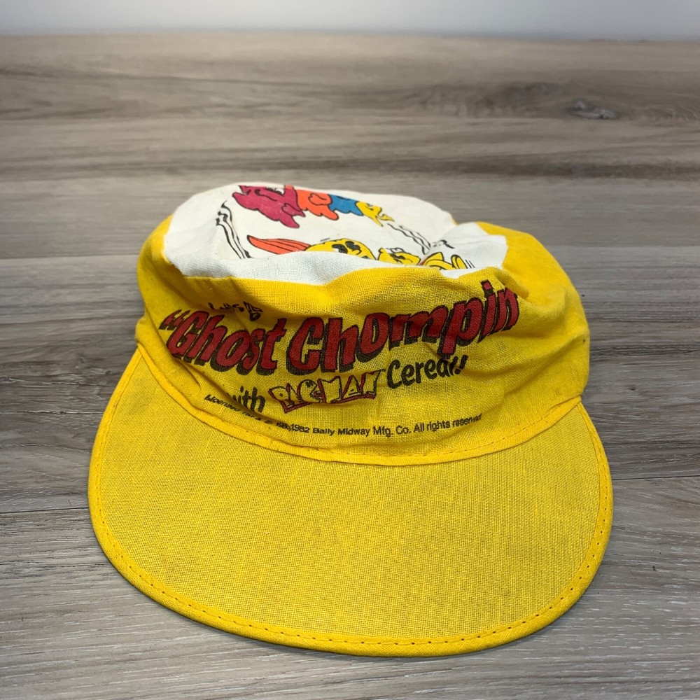 1982 Midway - Pac Man Cereal - Painter Hat "Lets Go Ghost Chompin"