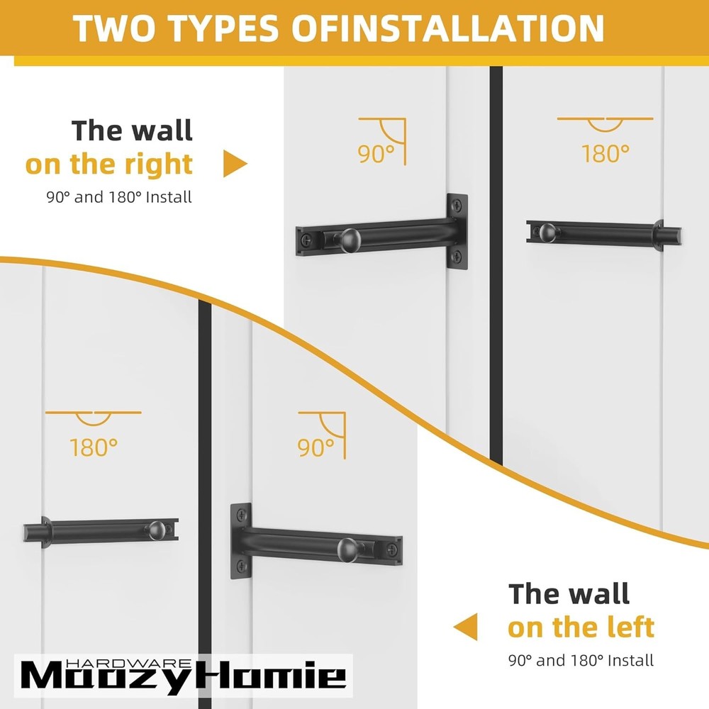 4 Inch Solid Brass Surface Bolt, Heavy Duty Concealed Slide Surface Door Bolt, S