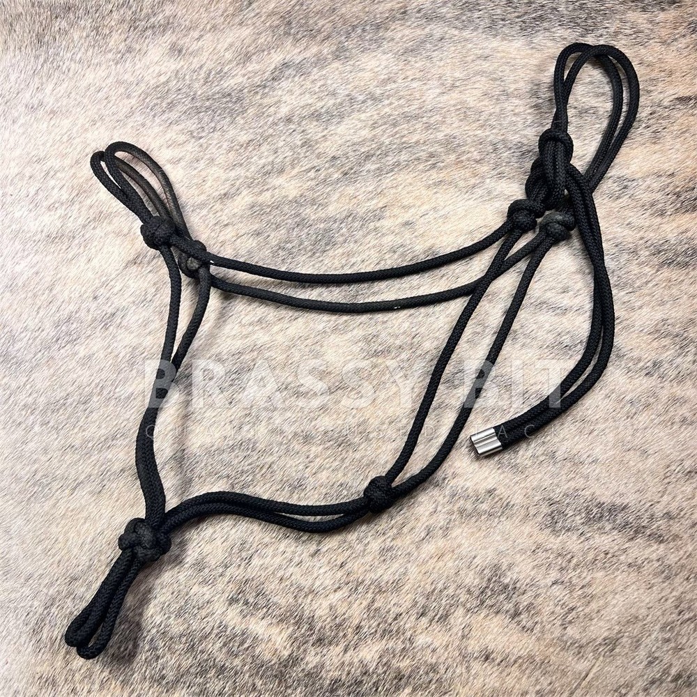 Black Rope Large Horse Halter