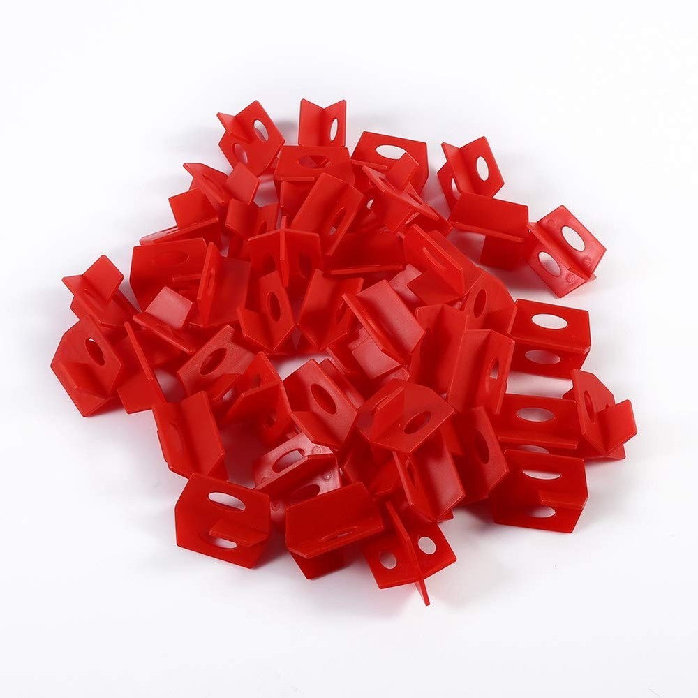 50Pcs 1/16 Inch Tile Spacers Leveling System, Tile Leveling System Red 3 Side...