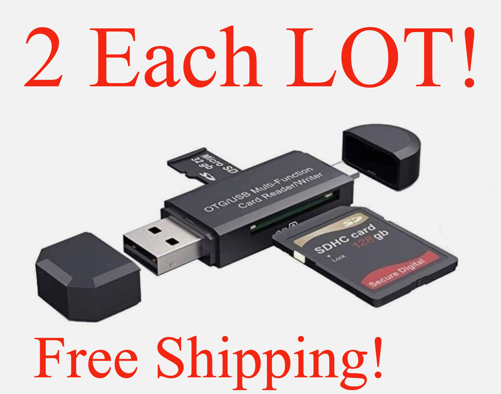 2 Each Micro USB OTG/USB 2.0 Card Reader Adapter SD/Micro SD Memory Card Reader