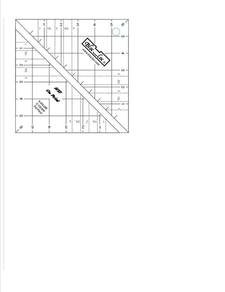 Half Square Acrylic Triangle Ruler HST- 6.5x6.5 Inches