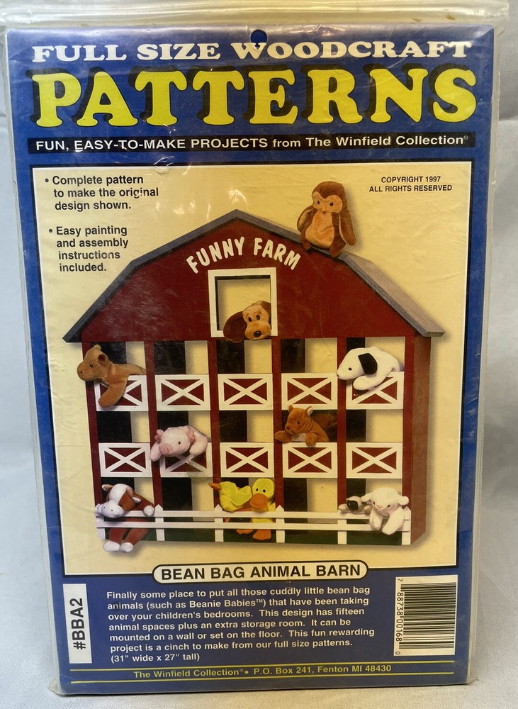 Full Size Woodcraft Patterns Bean Bag Animal Barn. Stuffed Animal Storage