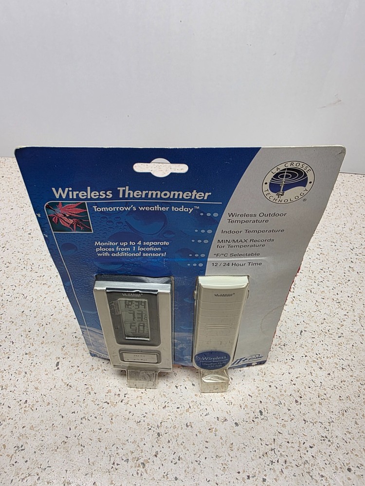 La Crosse Wireless Thermometer Sensor & Receiver Weather One 9117 Digital Clock