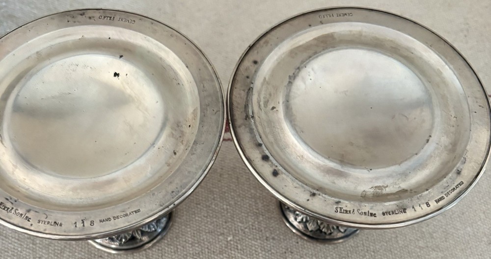 1925 S. KIRK Compote AND Candlesticks 945 Grams .925 Sterling Silver Repousse’
