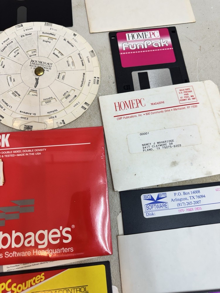 vintage floppy disk software game lot as pictured