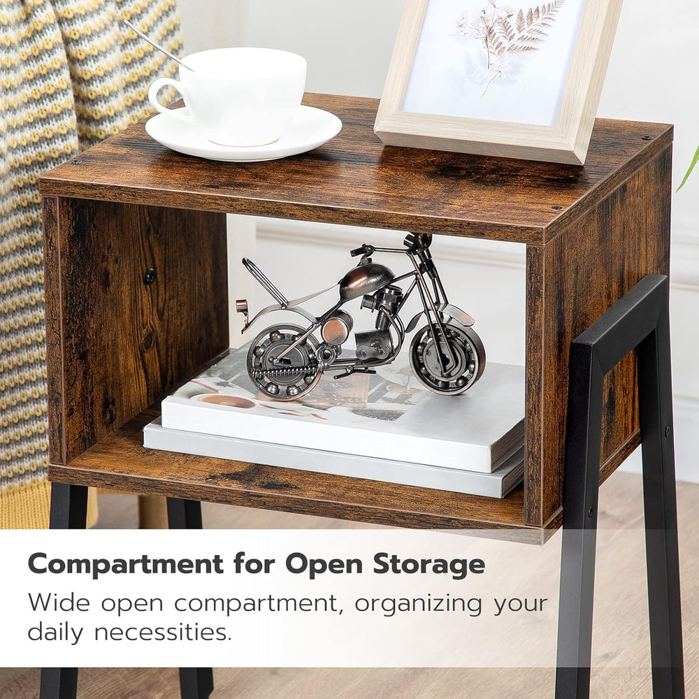 Nightstands Set of 2, Stackable End Table, Side Table, Bedside Tables with Open