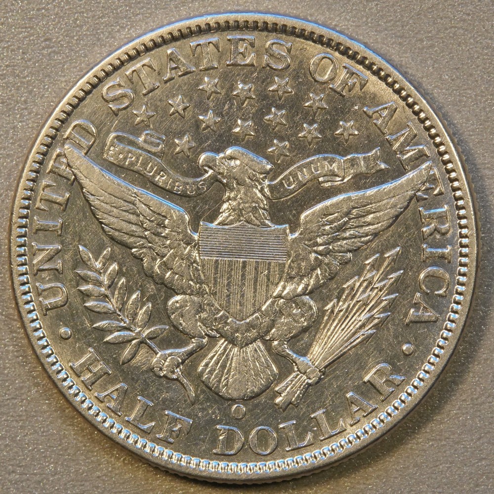 1908O Barber Silver Half Dollar, AU
