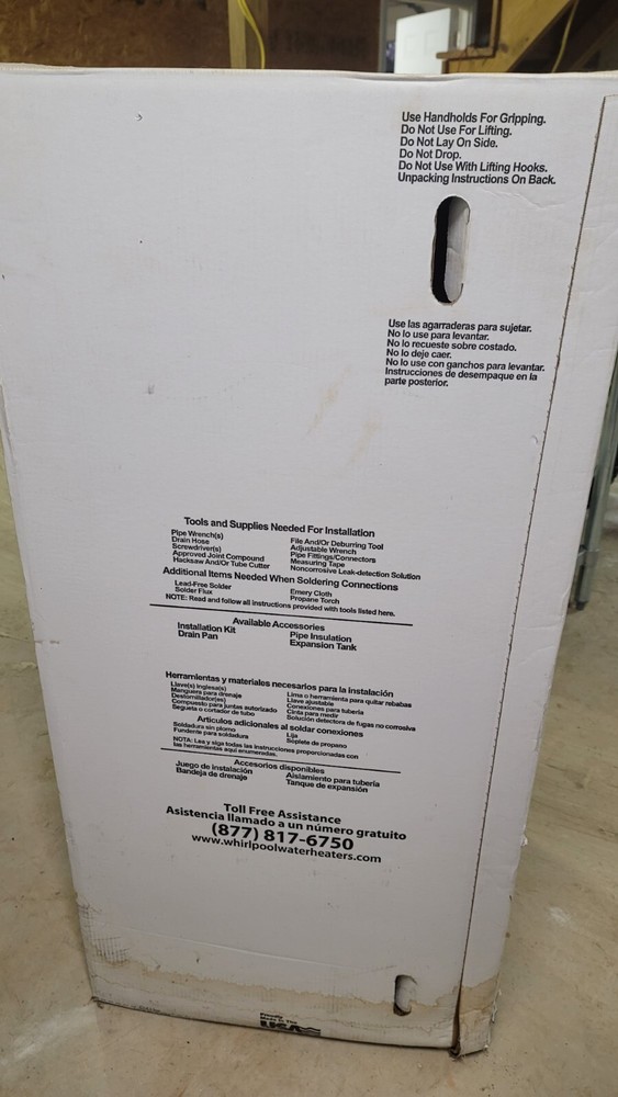 whirlpool 40 gallon propane water heater