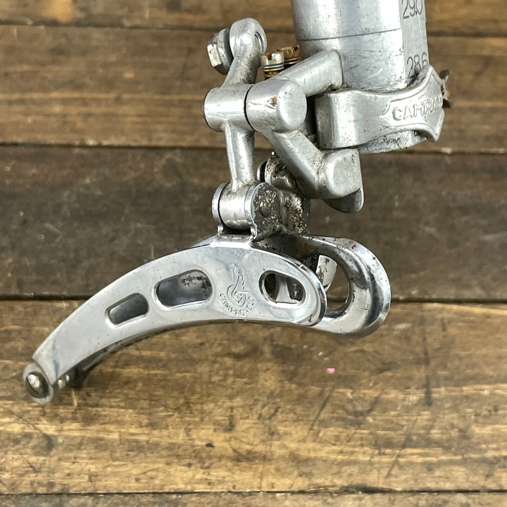 Vintage Campagnolo Record Front Derailleur On Bottom Pull Campy 3 Hole A3