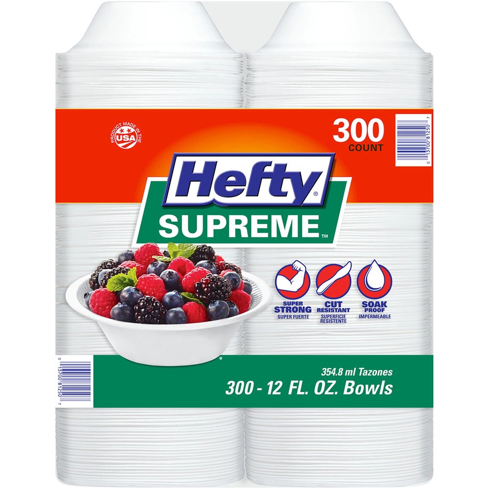 Hefty Supreme Foam Bowls Heavyweight, 12 Oz. (300 Ct.)