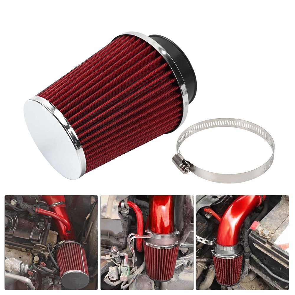 3" 76mm High Flow Inlet Dry Air Filter Cold Air Intake Cone Replacement