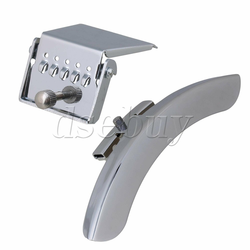 Chrome Polished Single Leg Banjo Armrest with Silver 5 String Banjo Tailpiece