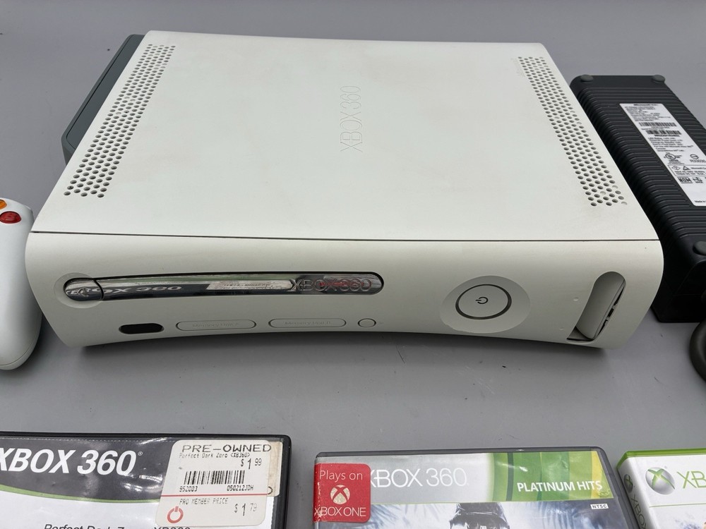 Xbox 360 Console Bundle Controller & Cables 4 Games – Tested Working