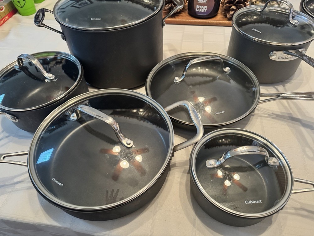 Cuisinart Hard Anodized Nonstick Cookware 12 Piece Set With Lids