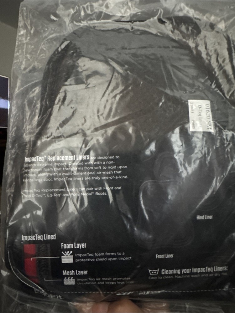 Brand New Front, EquiFit ImpacTeq Liners Size: Small