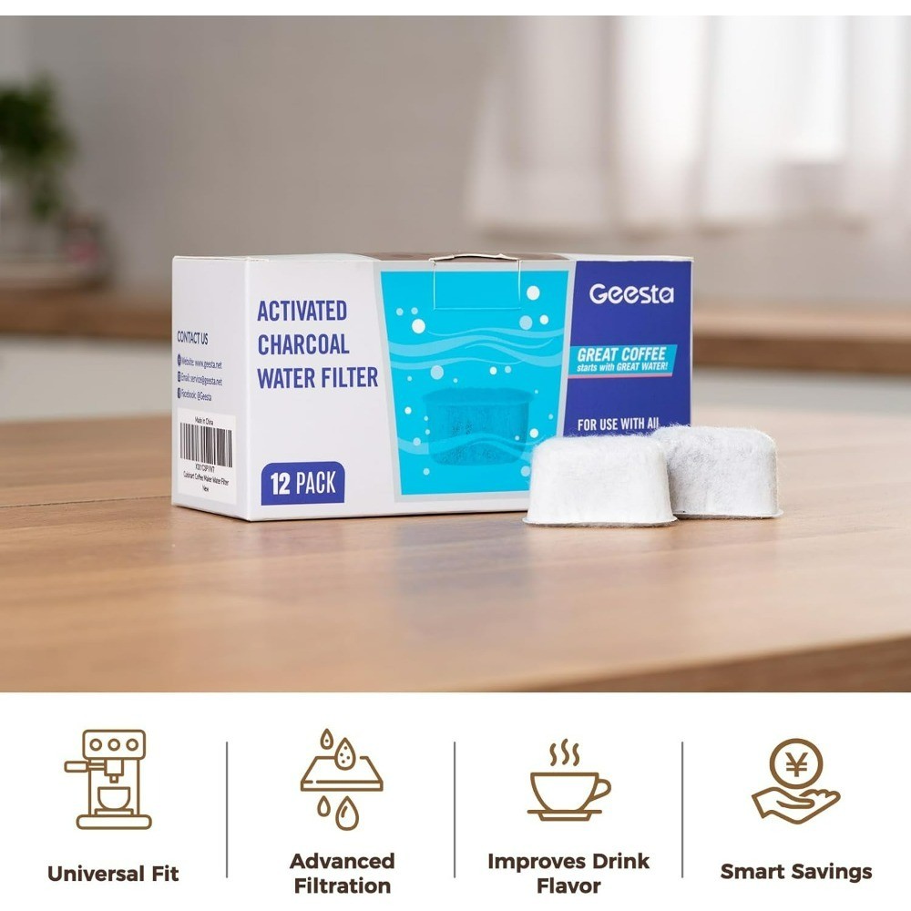 Replacement Charcoal Water s 12-Pack for Coffee Makers