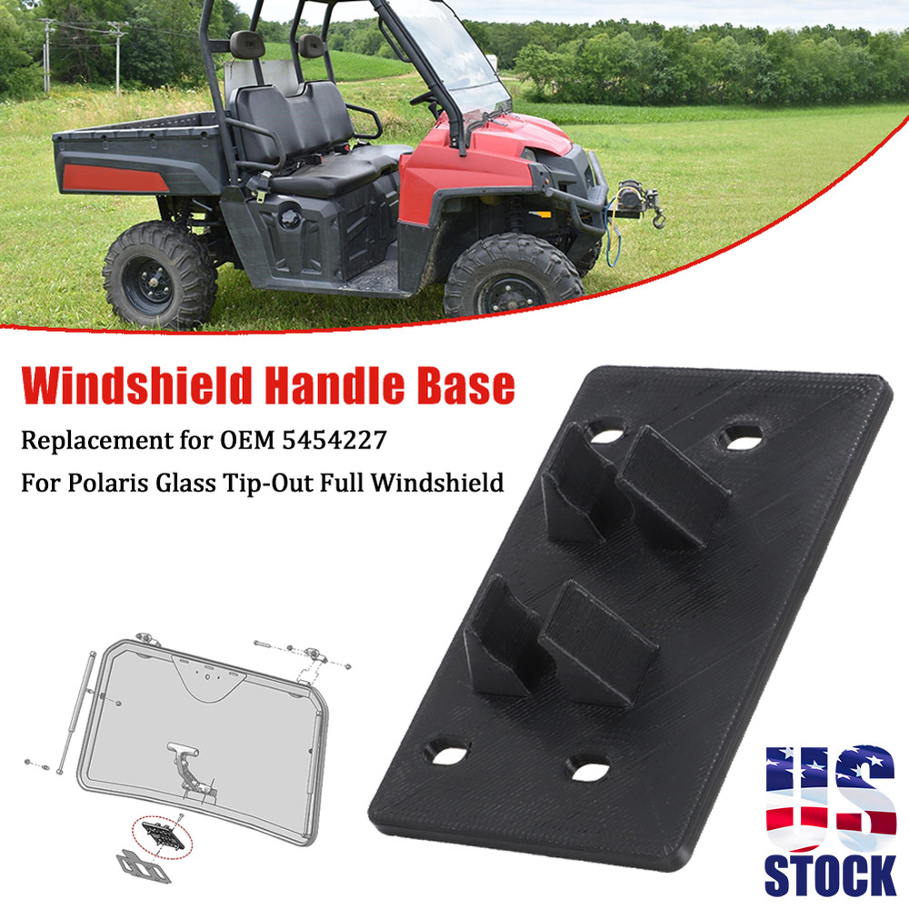 US Windshield Handle Base Glass Tip-Out Windshield #5454227 For Polaris WNDSLD