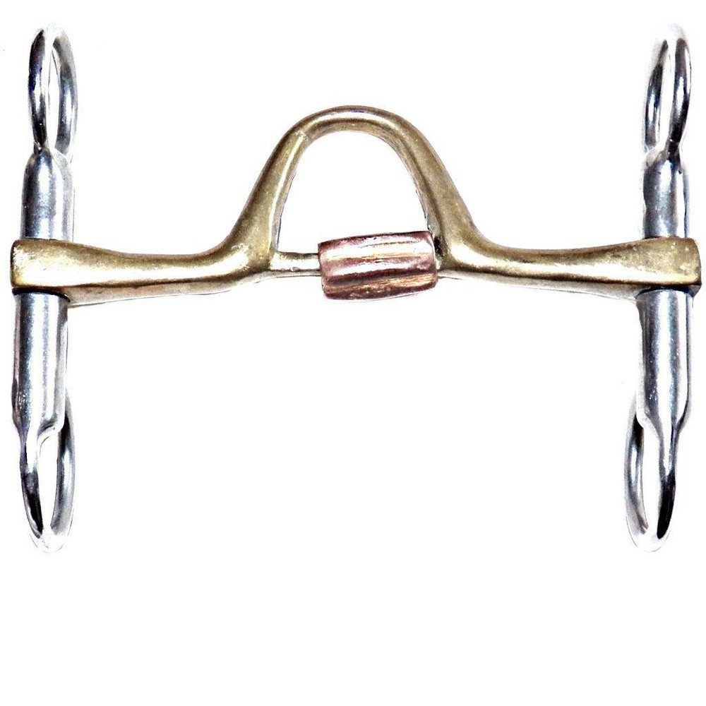 Short Loose Shank Handmade Roller Port Solid Brass Mouthpiece Stainless Bit