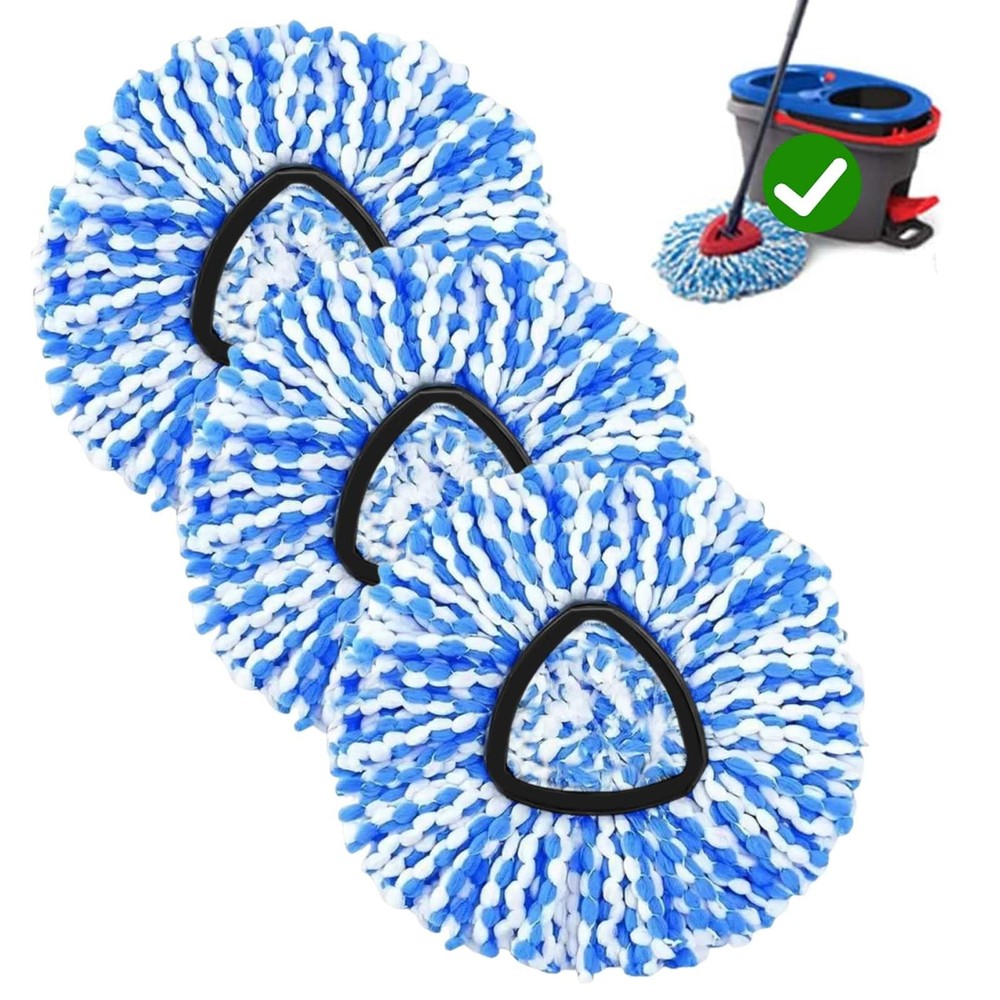 3Pk Spin Mop Head Ocedar Rinse Clean 2 Tank System Microfiber Replacement Heads