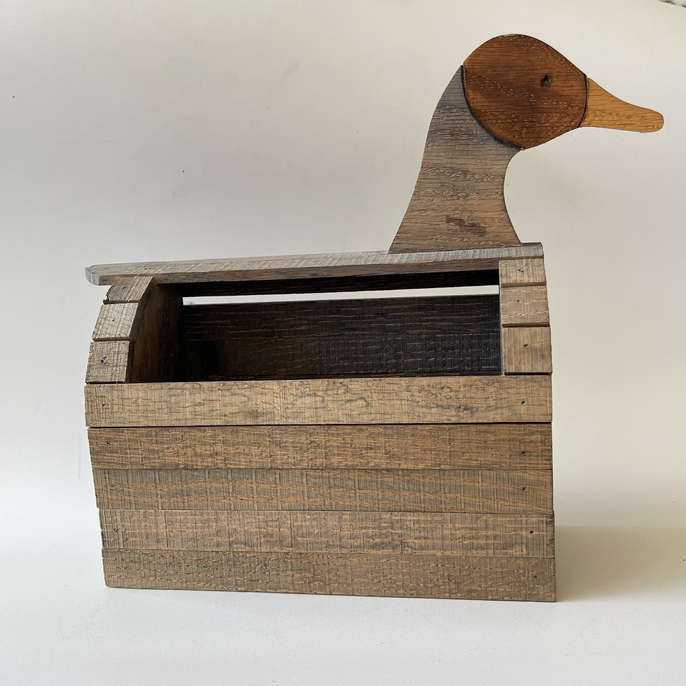 Folk Craft Style Duck Open Box - Table Sit