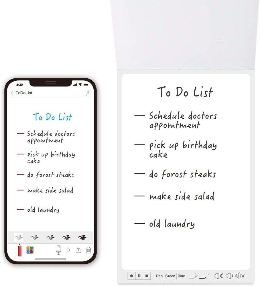 Ophaya Digital Smart Pen+Small Notepad Real-time Sync Ideal for Note-Taking