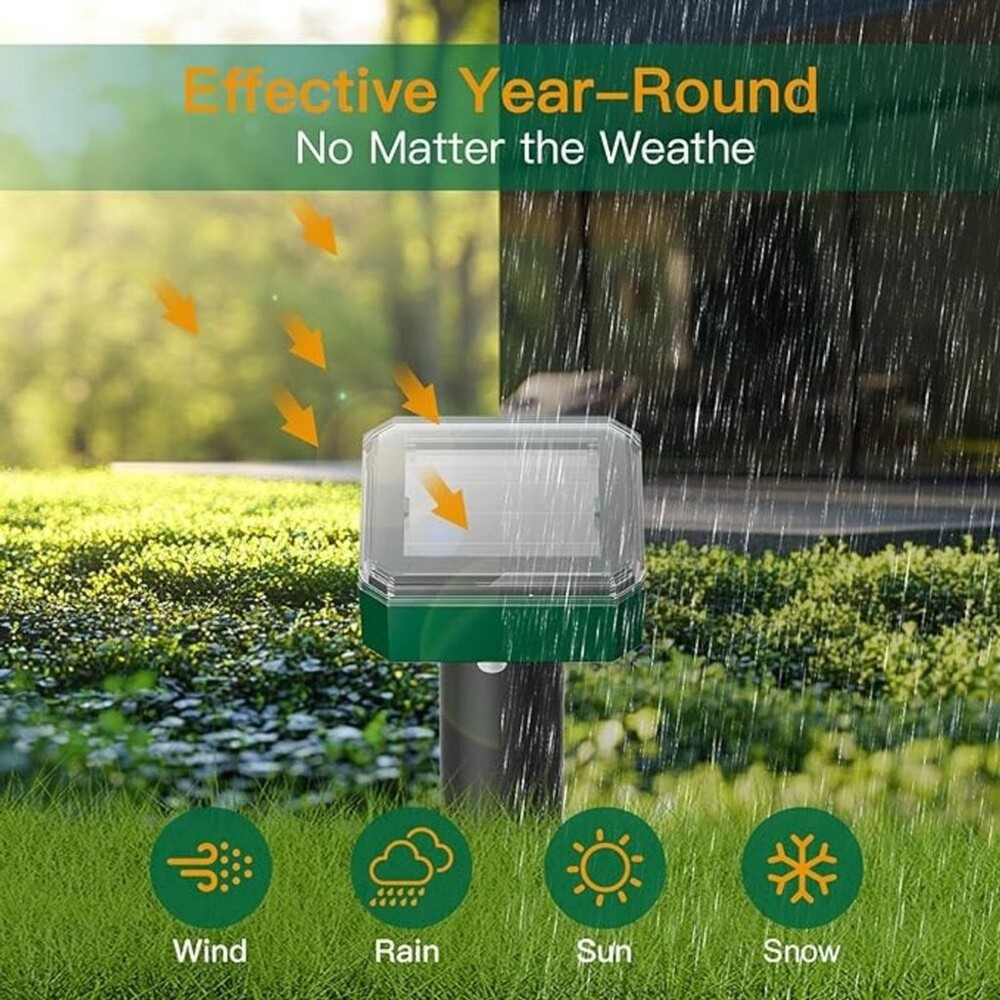 Solar Mole Repellent Stakes - Green - NWOT