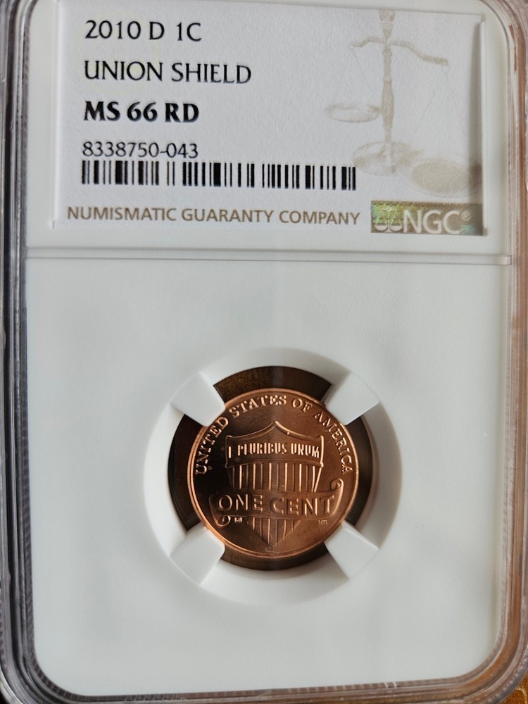 2010 D  LINCOLN CENT PENNY UNION SHIELD NGC MS66RD