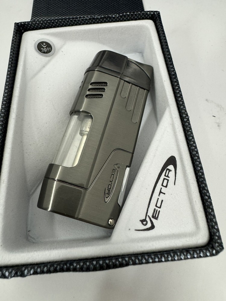 Vector Delta - Double Jet Flame Torch Lighter - Gunmetal - New