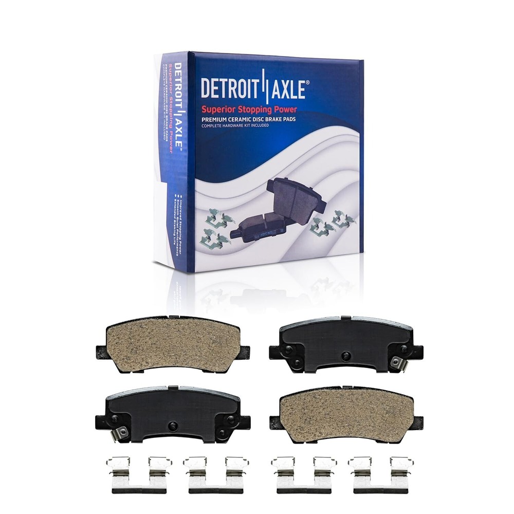 Front & Rear Ceramic Brake Pads w/ Hardware for 2015 2016 2017 2018 Ford Mustang