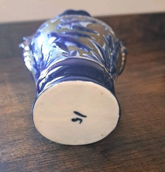 small ceramic vase blue